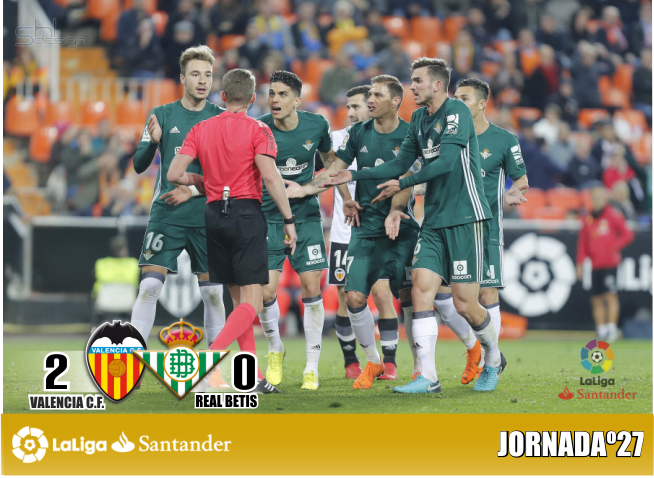 Crónica | Valencia CF 2 – Real Betis Balompié 0: El Betis aparca sus opciones europeas en Mestalla