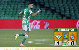 Crónica | Real Betis Balompié 1 – RCD Espanyol 0: El Betis se baja del tren de los sustos