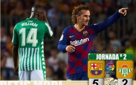 Crónica | FC Barcelona 5 – Real Betis Balompié 2: Un Barça sin Messi vapulea al Real Betis