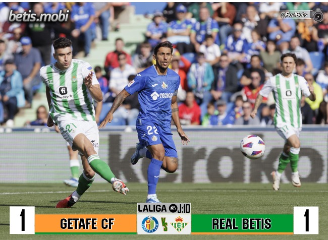 Crónica | Getafe CF 1 – Real Betis Balompié 1: El Real Betis se abona al empate